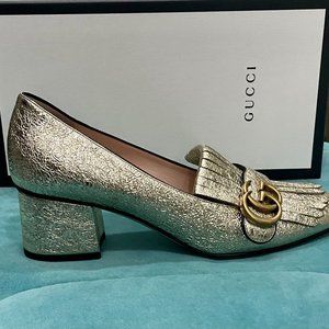 Gucci Gold Marmont Loafers